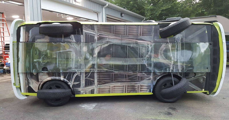 Illustration for article titled LeMons Bonkers Car-Building Legend Speedycop Will Race A Sideways Microbus